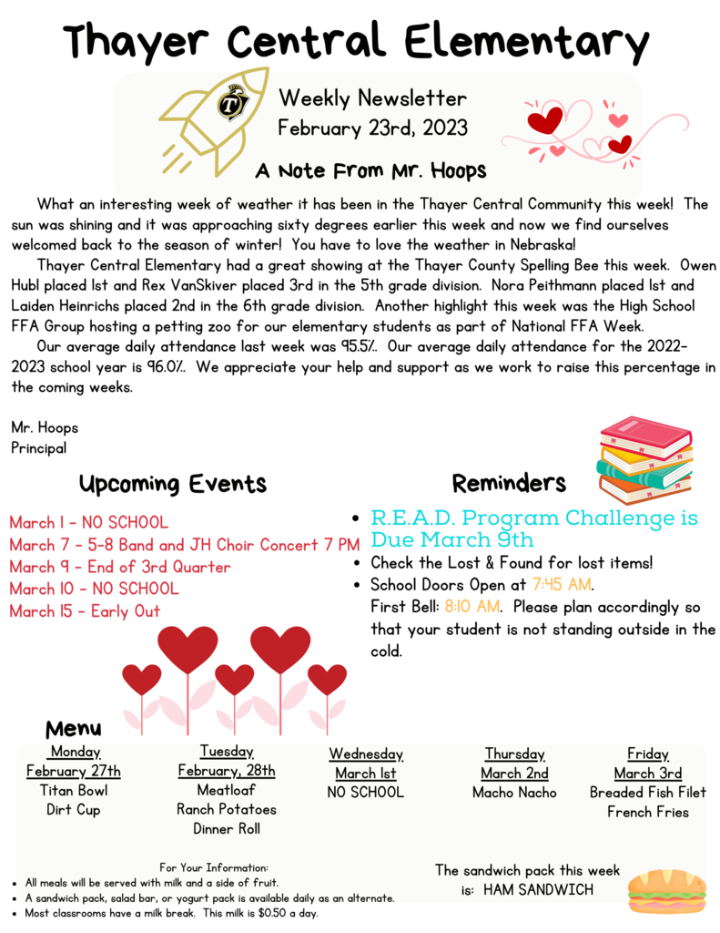 2/23/23 Elementary Weekly Newsletter